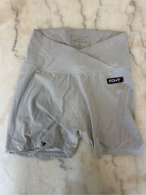 ECHT Light Gray High-Waist Bike Shorts